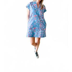 NEW BROOKE WRIGHT nancy dress in red/blue ditzy
